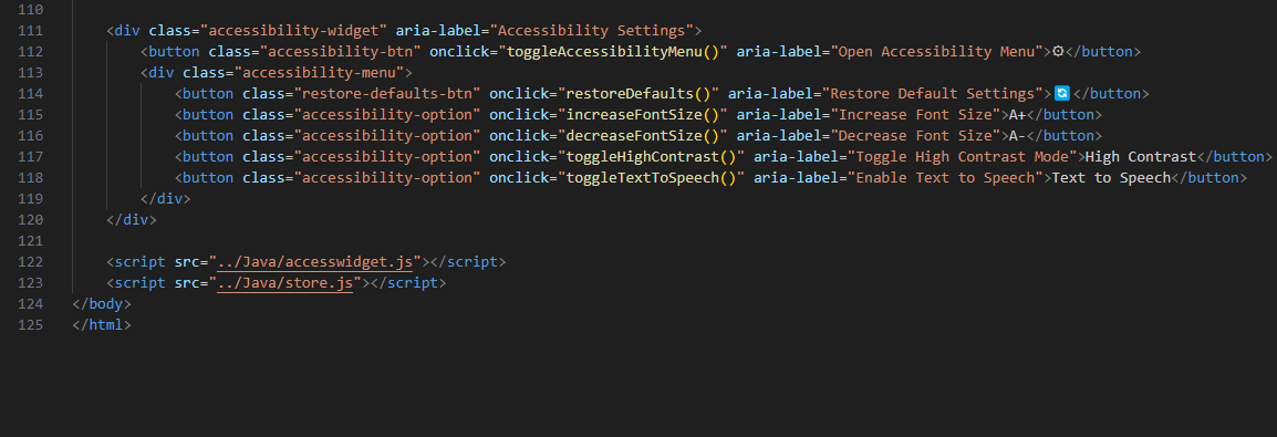 HTML coding for the store page, Image 4